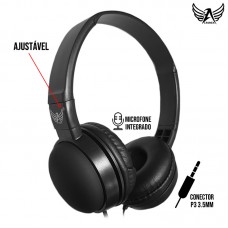 Headphone P3 Estéreo Ajustável com Microfone A-19 Altomex - Preto